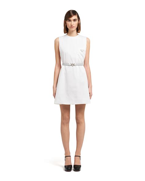 White Long Gabardine Dress 